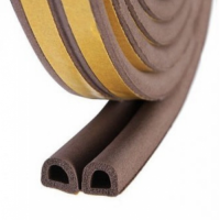 Ущільнювач Sigma самоклеючий D-подібний для вікон та дверей 9x7.4 мм коричневий 1 метр/2 смужки на відріз (714795)