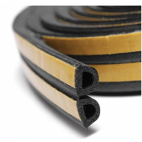 Ущільнювач Sigma самоклеючий D-подібний для вікон та дверей 9x7.4 мм чорний 1 метр/2 смужки на відріз (714144)