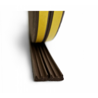 Ущільнювач Sigma самоклеючий Е-подібний для вікон та дверей 9x4 мм коричневий 1 метр/2 смужки на відріз (714799)