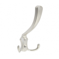 Гачок меблевий для одягу Sigma 125х78 мм з трьома вішалками сатин (713666)