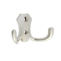 Гачок меблевий для одягу Sigma 46х78 мм з двома вішалками сатин (713670)