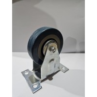 Меблевий ролик Sigma не поворотний на металевій платформі d 75 мм Сірий (714889)