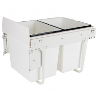 Відро для сміття Muller ширина модуля 400 мм на 2 відра по 18 л контейнер з доводчиком висувний , кришкою білий (714539)