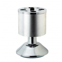 Меблева ніжка регульована Sigma D=50мм H=80мм хром матовий алюміній (714597)