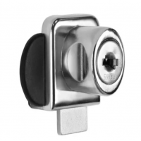 Замок Muller накладний на 2 скла на товщину скла 4-7mm на скляні дверцята хром (714294)