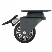 Меблевий ролик Sigma пластиковий з подвійним майданчиком з гальмом D=50мм Н=73 мм для меблів крісел тумбочок столиків антрацит чорний (714310)