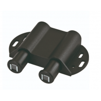 Відштовхувач подвійний Sigma для меблевих фасадів на магніті демпфер відстріл накладний чорний (714370)