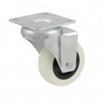 Ролик меблевий Sigma на металевій платформі D=50мм гумовий з майданчиком білий (714762)