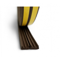 Ущільнювач Sigma самоклеючий Е-подібний для вікон та дверей 9x4 мм коричневий (2 полоски 75 метрів) (714798)