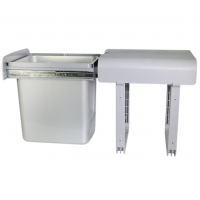 Відро для сміття Muller на 16 л контейнер зі знімним внутрішнім відром вбудоване, висувне, з кришкою сірий (714497)