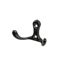 Гачок меблевий для одягу Sigma 30х51 мм із двома вішалками чорний (714398)