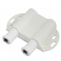 Відштовхувач подвійний Sigma для меблевих фасадів на магніті демпфер відстріл накладний білий (714372)